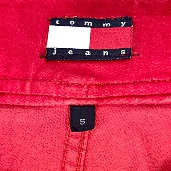 TOMMY JEANS Red Hot Retro Hip-hugger Corduroy Pants Size 5 - Picture 8 of 9